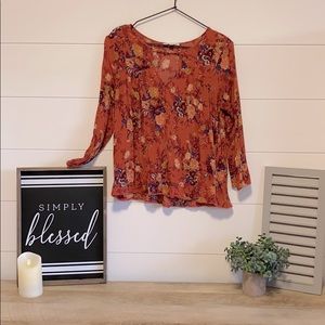 Orange Floral AE Top